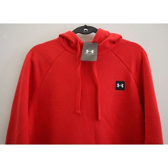 Under Armour 1357092-600 Men's Sz Small Red UA Rival Fleece LC Logo Hoodie - Picture 3 of 8